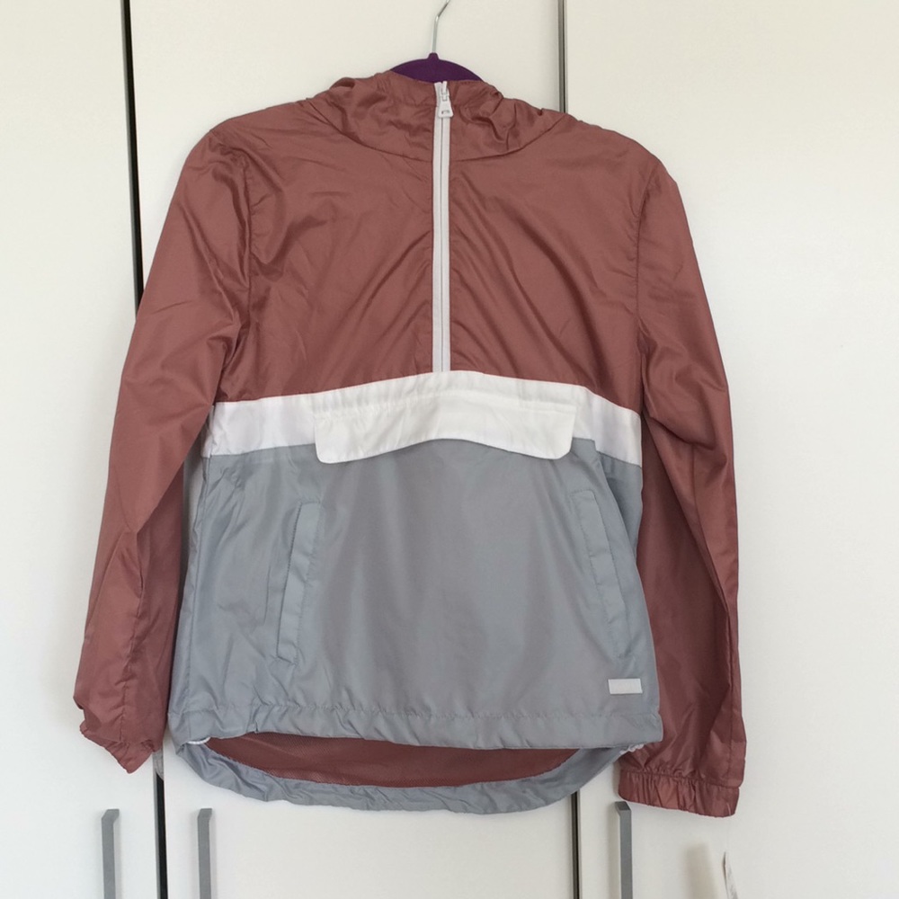 WT02 color block jacket rose, white, grey